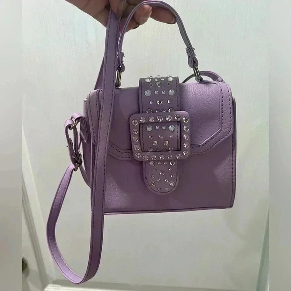 "OMG" Rhinestone Buckle Crossbody Bag - Picture 2 of 7